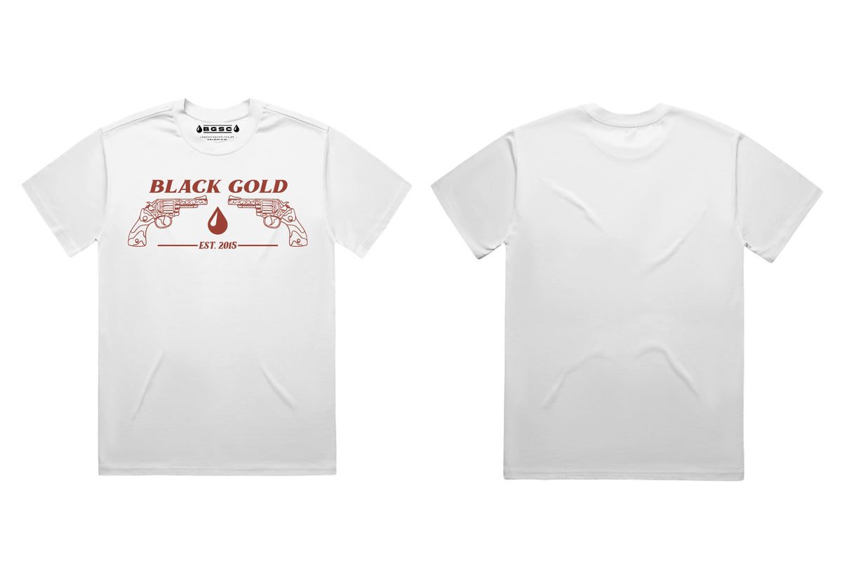 6 Shooter Tee (Rust Color Print)
